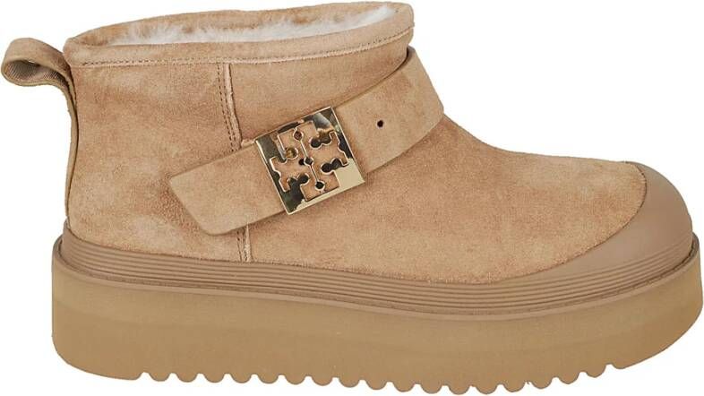 TORY BURCH Shearling Platform Laarzen Brown Dames