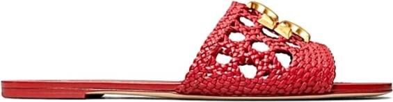 TORY BURCH Stijlvolle Slippers voor Dagelijks Comfort Red Dames