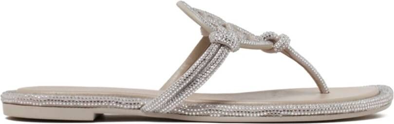 TORY BURCH Grijze Sandalen met Kristalversiering Gray Dames