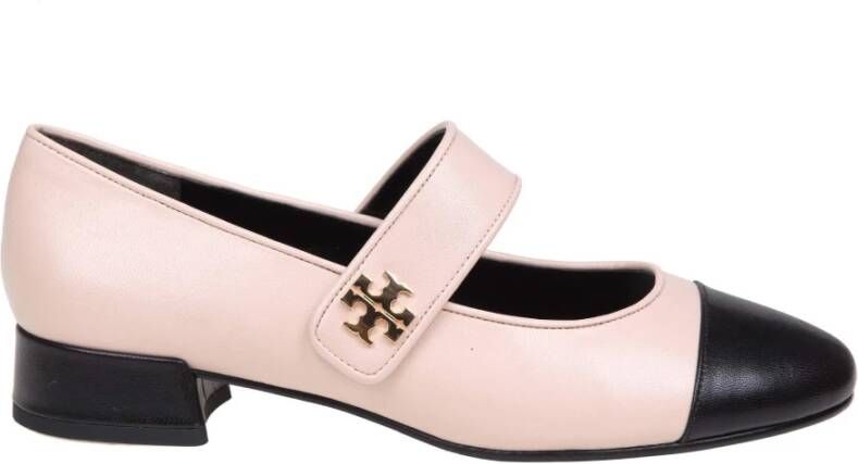 TORY BURCH Tweekleurige Leren Mary Jane Schoen Pink Dames