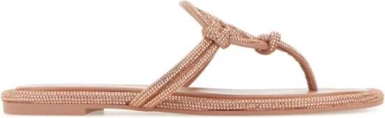 TORY BURCH Roze Leren Sandalen met Strass Details Pink Dames