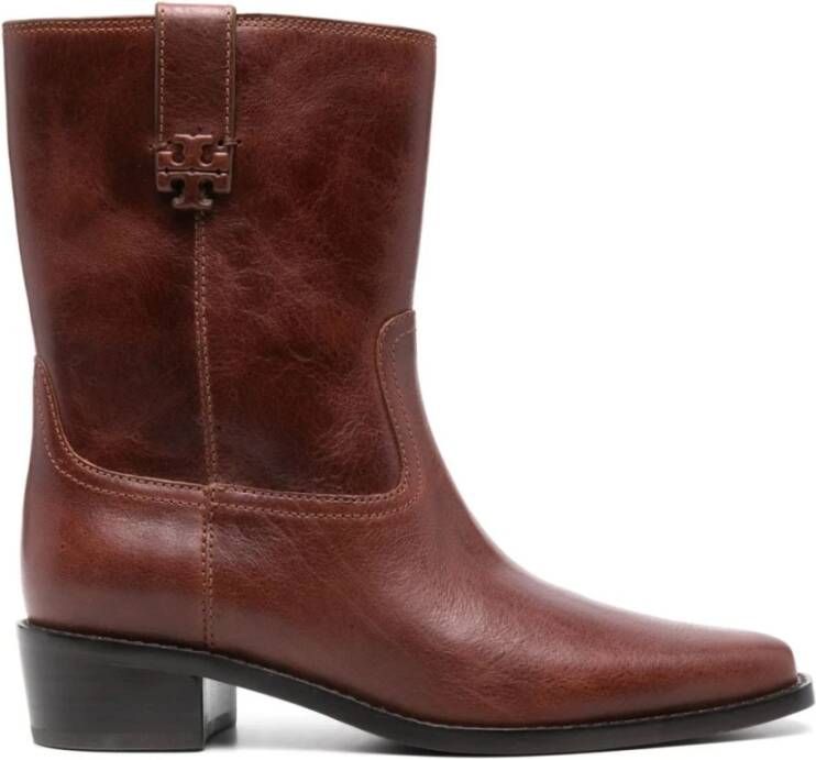 TORY BURCH Westerse Enkellaars Brown Dames