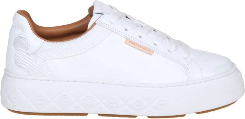 TORY BURCH Witte en groene leren sneakers White Dames