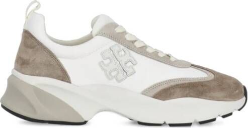 TORY BURCH Witte Sneakers metylon Suède en Leren Bovenwerk White Dames