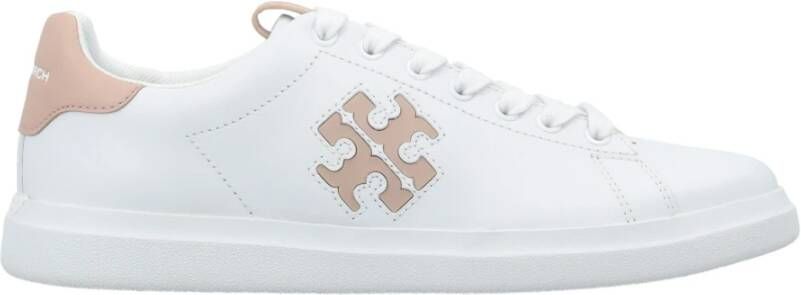 TORY BURCH Witte Roze Sneakers Double T Howell Court White Dames