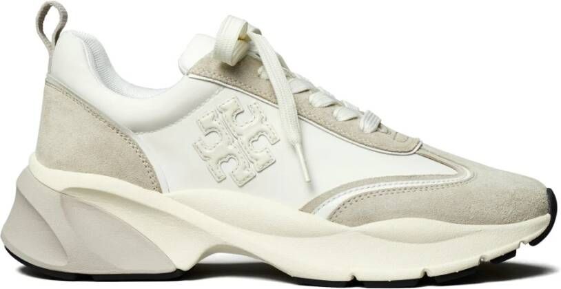 TORY BURCH Witte Sneakers met Nylon en Suède White Dames