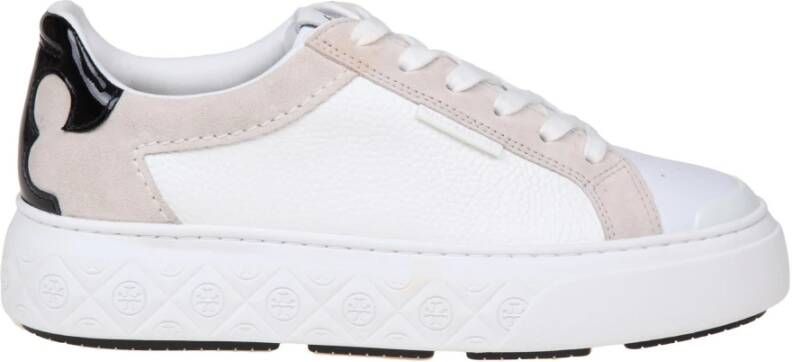 TORY BURCH Witte zwarte leren sneakers White Dames