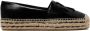 TORY BURCH Zwarte Leren Espadrilles met Ingelegd Logo Black Dames - Thumbnail 1