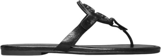 TORY BURCH Zwarte Leren Miller Slides Black Dames