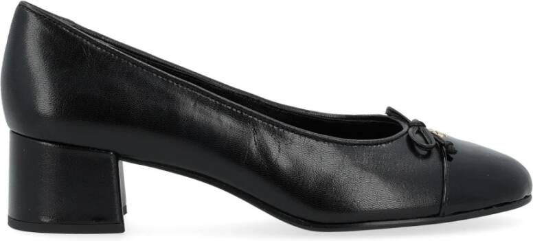 TORY BURCH Zwarte leren ballerina met hoge hak Black Dames