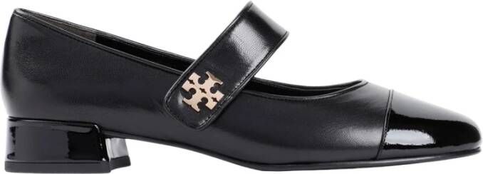 TORY BURCH Zwarte Leren Cap Toe Pumps Black Dames