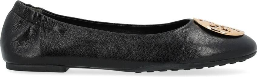 TORY BURCH Zwarte Leren Claire Ballerina Black Dames