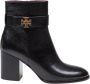 TORY BURCH Zwarte Leren Enkellaarzen met Gesp Black Dames - Thumbnail 1