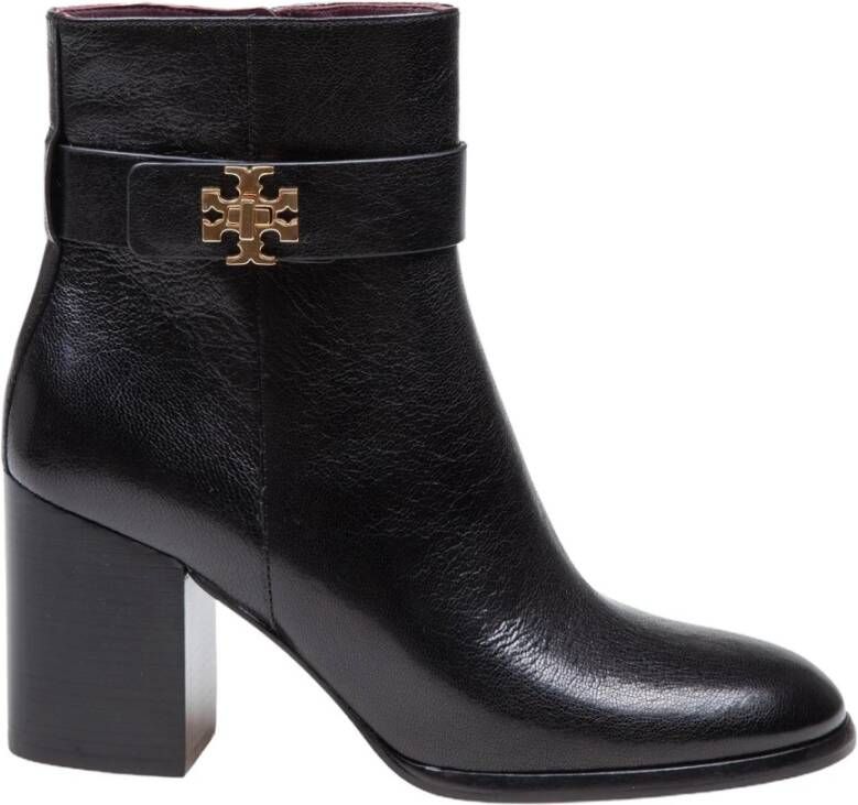 TORY BURCH Zwarte Leren Enkellaarzen met Gesp Black Dames