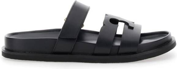 TORY BURCH Zwarte Leren Sandalen Elegant Chic Look Black Dames