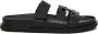 TORY BURCH Zwarte Leren Slide Sandalen Black Dames - Thumbnail 1