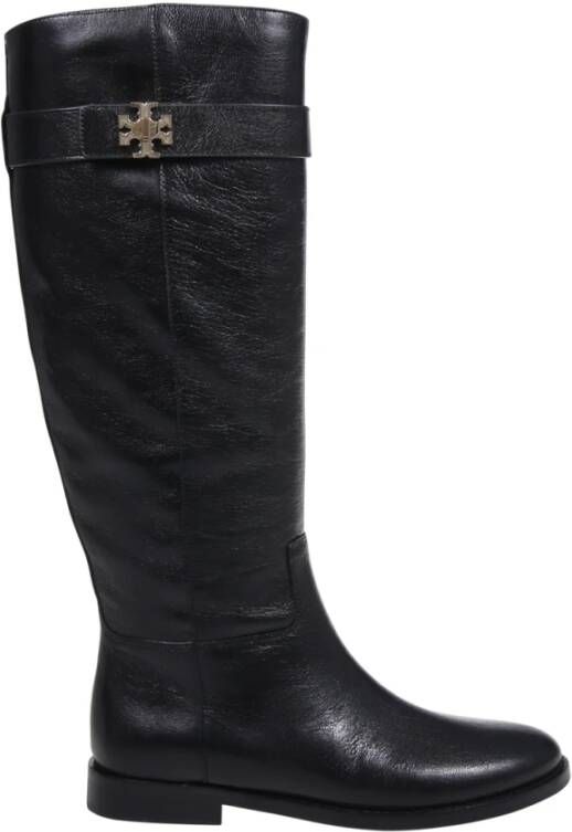 TORY BURCH Zwarte Rijlaars met T-Lock Black Dames