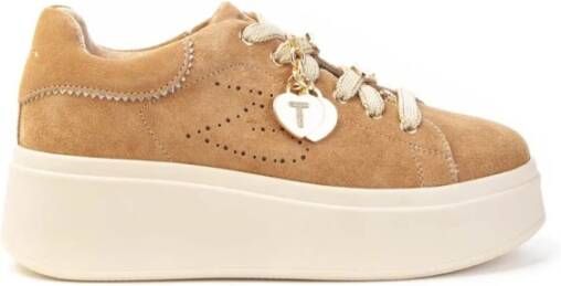 Tosca Blu Lily Sneaker met Charms in Cuoio Brown Dames