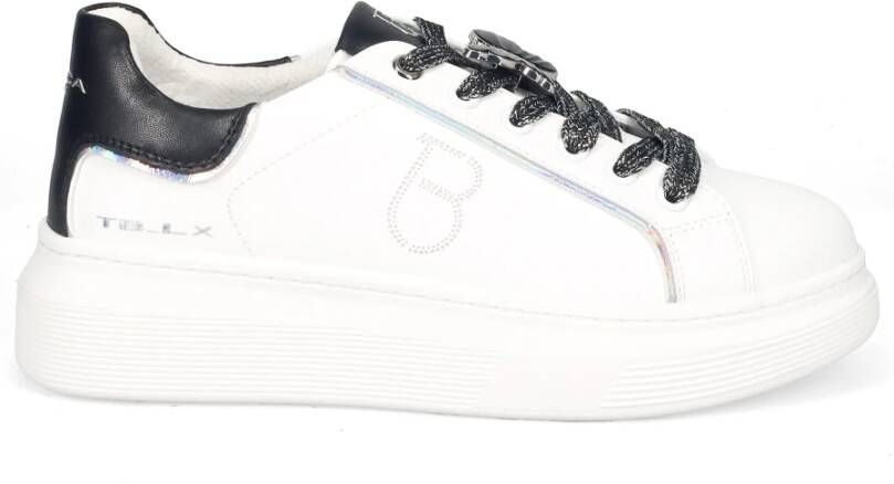 Tosca Blu Witte leren sneakers met vlinderdetail White Dames