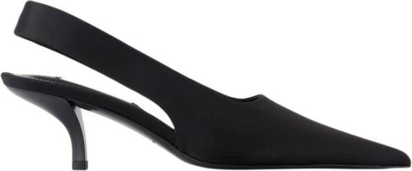 TotêMe Zwarte Zijden Slingbacks Puntige Neus Black Dames