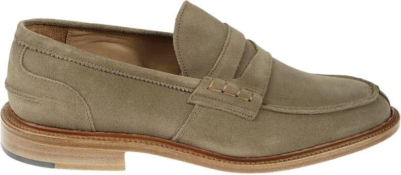 Tricker's Beige Suède Mocassin Loafers Beige Heren