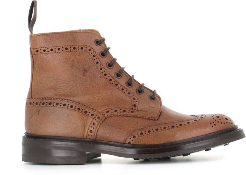 Tricker's Handgemaakte Cognac Brogue Laarzen Brown Heren