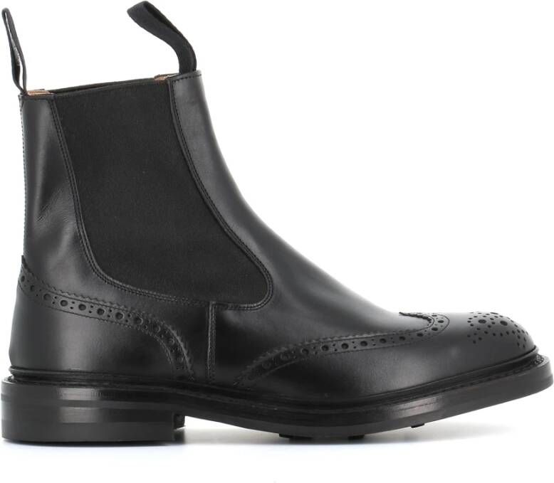 Tricker's Zwarte Brogue Chelsea Schoenen Black Heren