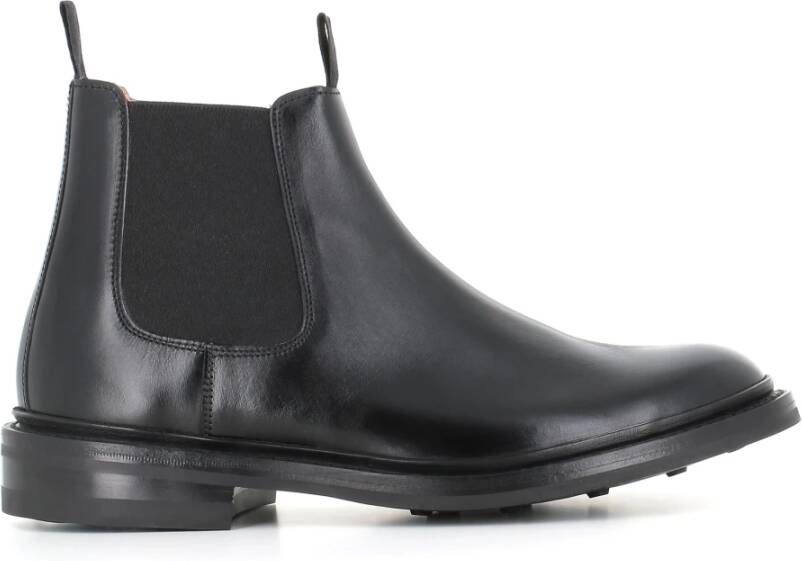 Tricker's Zwarte Chelsea Platte Schoenen Black Heren