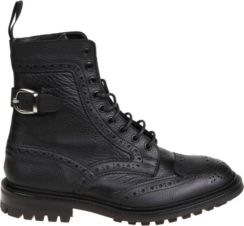 Tricker's Zwarte Commando Leren Laarzen Black Heren