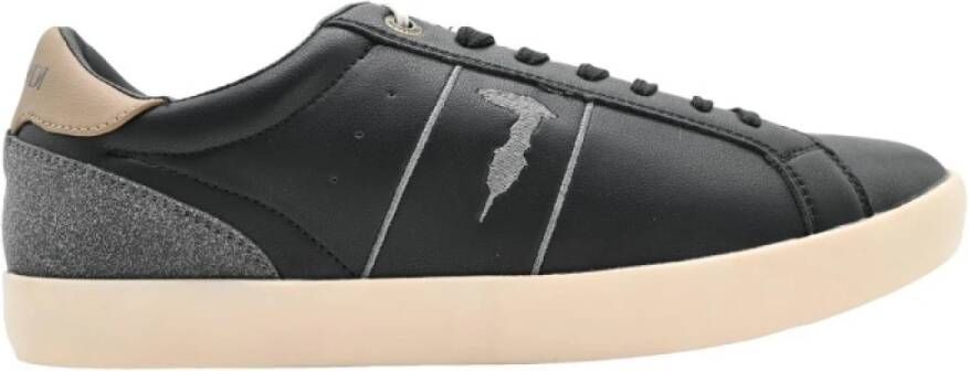 Trussardi Zwarte Leren Sneakers Multicolor Heren