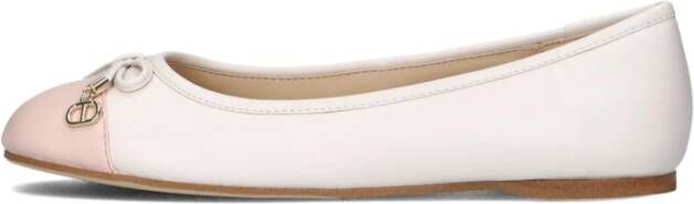 Twinset Beige Leren Ballerinas met Roze Neus Beige Dames