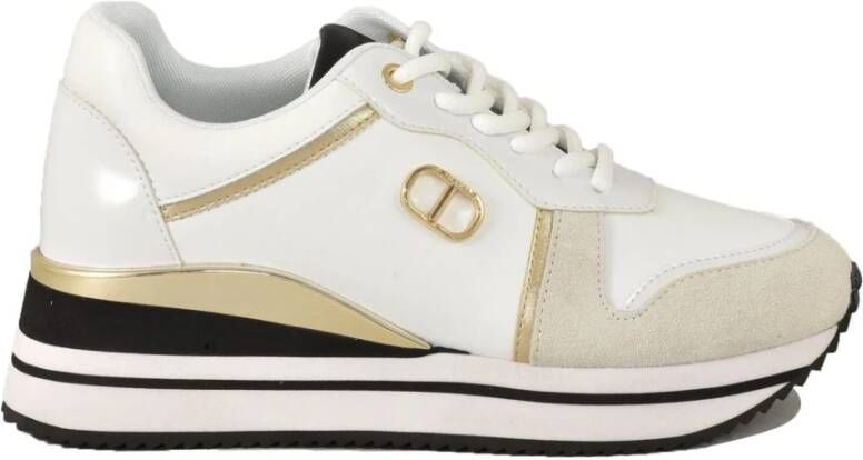 Twinset Casual Sneakers met Rubberen Zool White Dames