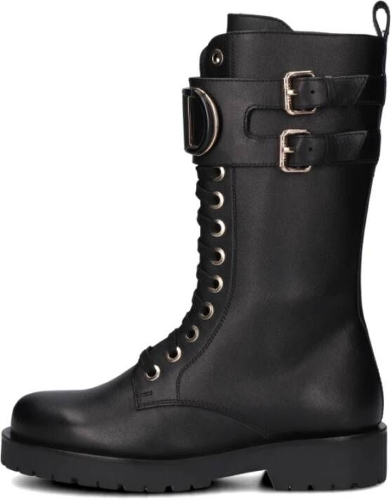 Twinset Elegante Zwarte Veterschoenen Black Dames