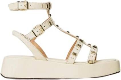 Twinset Flatform Sandalen met Studs Art. 231Tct114 Beige Dames