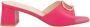 Twinset Fuchsia Leren Pump met Dikke Hak Pink Dames - Thumbnail 1