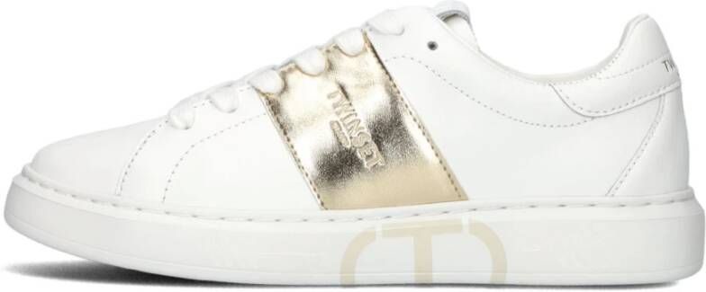 Twinset Lage Sneakers Wit Goud White Dames