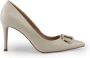 Twinset Leren Stiletto Hakken Witte Schoenen Gray Dames - Thumbnail 1