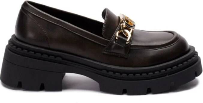 Twinset Loafers met Ovale T-klem en rubberen zool Brown Dames