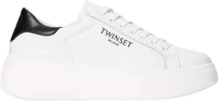 Twinset Platform Sneakers van Leer White Dames