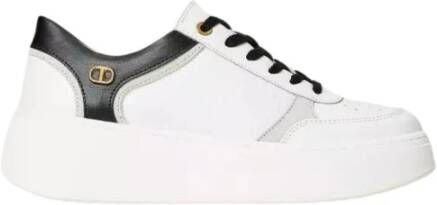 Twinset Platform Sneakers van Leer White Dames