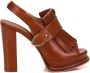 Twinset Sandalen met franjes en hakken Brown Dames - Thumbnail 1