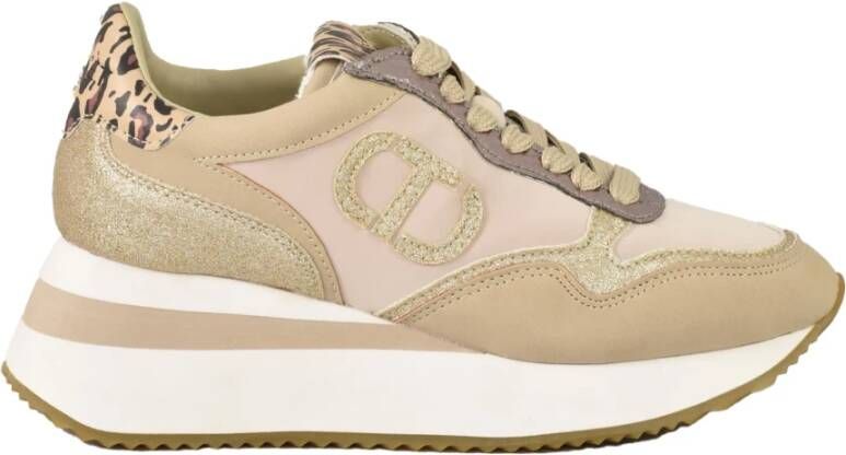 Twinset Casual Sneakers met Rubberen Zool Beige Dames