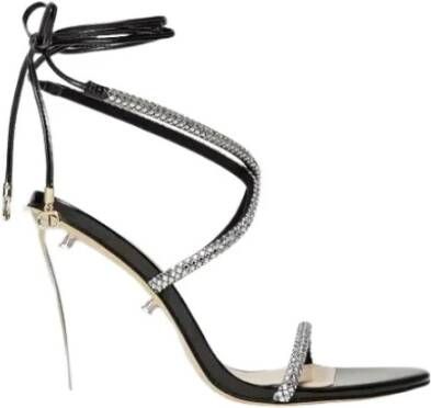 Twinset Strass Sleehak Sandalen met Bandjes Black Dames