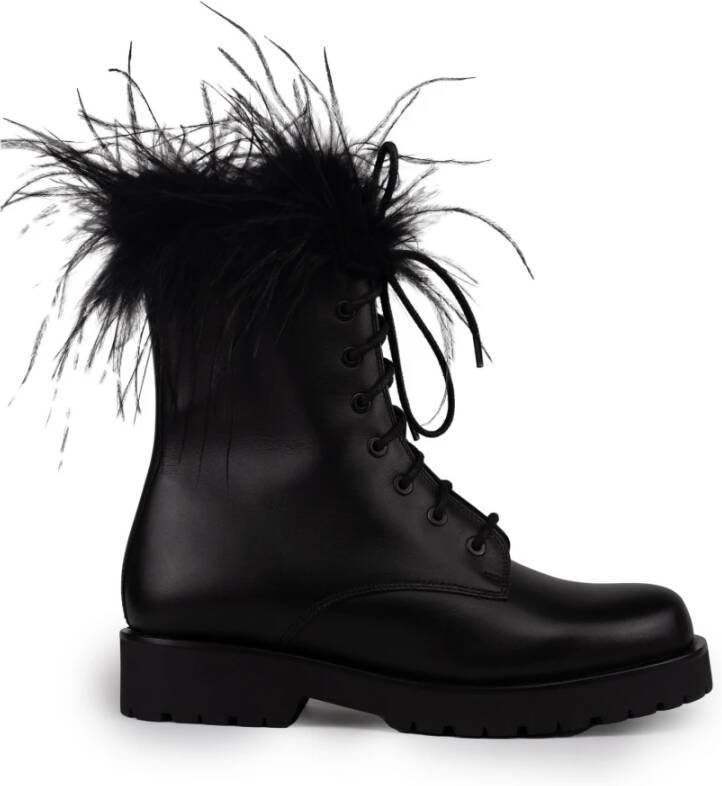 Twinset Veren Zwarte Veterschoenen van Leer Black Dames