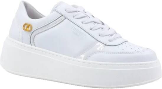 Twinset Witte Leren Platform Sneakers White Dames