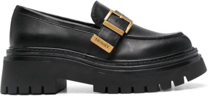 Twinset Zwarte platte schoenen Black Dames