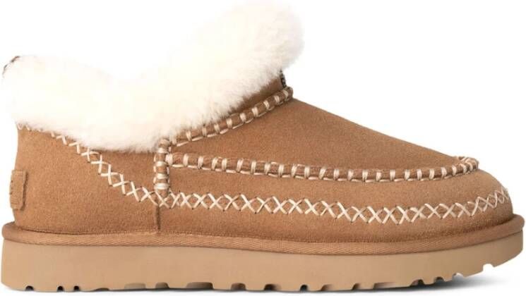 UGG Vachtlaarzen Dames Classic Ultra Mini Alpine Maat: 42 Materiaal: Suède Kleur: Cognac