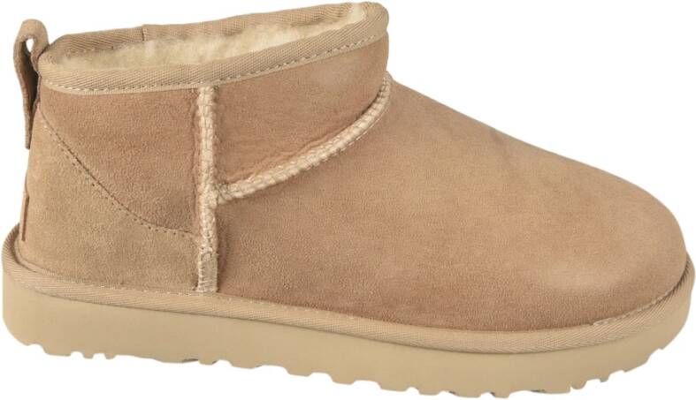 Ugg Klassieke Ultra Mini Sheepskin Laarzen Beige Dames