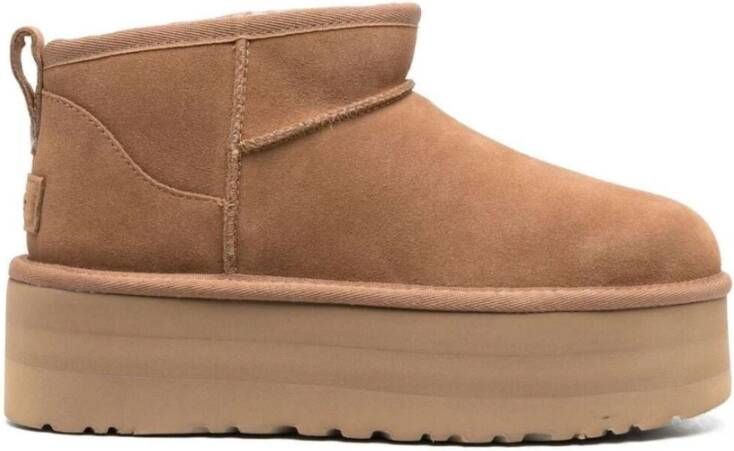 Ugg Klassieke Ultra Mini Platform Enkellaarzen voor Dames Brown Dames