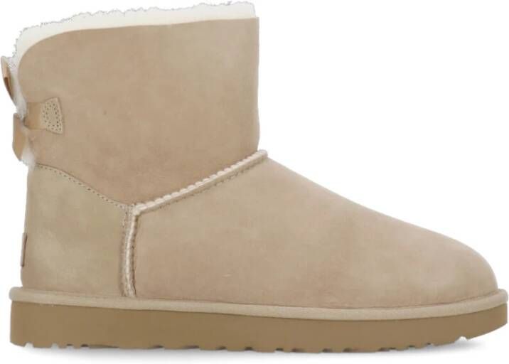 Ugg Beige Shearling Laarzen met Achterstrik Beige Dames